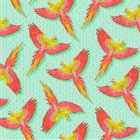 Tula Pink Daydreamer Macaw Ya Later Mango Fabric 0.5m
