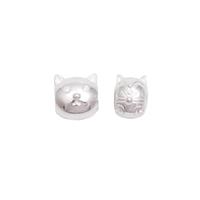 925 Sterling Silver Cat Spacer Beads, Two Designs, 2pcs 