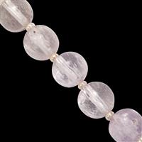 32cts Kolum Kunzite Smooth Round Approx 6mm to 7.6mm 9cm Strand with Spacers