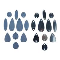Denim & Slate: Acrylic Matte & Metallic Abstract Necklace