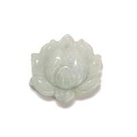 15cts Type A Jadeite Lotus Carving Approx 20mm, 1pc