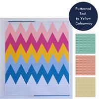 Lou Orth Patterned Teal to Yellow Groove Quilt Kit (59.5in x 51.5in): Pattern & Fabrics (6m). Save £12