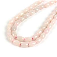 145cts Type A Pink Water Jadeite Rice Beads Approx 6x8mm, 50cm Strand