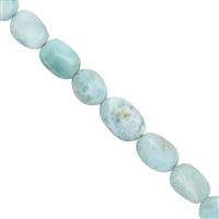 50cts Larimar Smooth Oval Approx 6x5 to 13x8mm, 20cm Strand