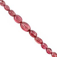 10cts Pink Tourmaline Graduated Smooth Oval Approx 3.5x3 to 7x6.5mm, 10cm Strand