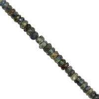 35cts Olive Sapphire Graduated Faceted Rondelle Approx 3x1.5 to 5x3mm, 20cm Strand