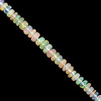 15cts Ethiopian Opal Faceted Rondelle Approx 2x1 to 4.5x1.5mm, 23cm Strand