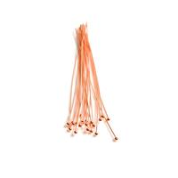 925 Rose Gold Plated Sterling Silver Ball Head Pins - 75mm 22 Gauge/0.64mm - (20pcs)