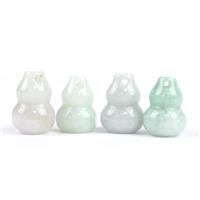 4x 25cts Type A Jadeite Gourd Carving Approx 14x18mm