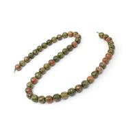 180cts Unakite Faceted Rounds Approx 8mm, 38cm Strand