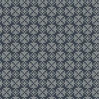Lewis & Irene Folk Floral Cross Stitch Navy Fabric 0.5m