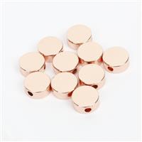 Rose Gold Plated Base Metal Circle Spacer Beads, Approx. 8mm (10pk)