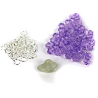 Amore; 8cts Khotan Jade Heart Hoops, 8mm Amethyst Bicones & 925 Sterling Silver Jump Rings
