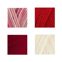 Reds Granny Squares Crochet Cushion Cover Yarn Bundle (4 Balls)