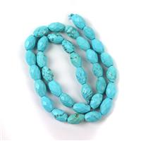 120cts Dyed Light Blue Magnesite Faceted Rice Beads Approx 11x7mm, 38cm Strand