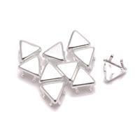 Silver Plated Base Metal 6mm Triangle Claw Setting (10pcs)