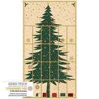 Fold & Stitch Christmas Tree Advent Calendar Cream Panel 0.6m