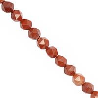 102cts Red Flame Jasper Faceted Star Cut Approx 7 to 8mm, 28cm Strand