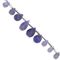 20cts Tanzanite Faceted Drops Approx 4x3 to 10x5mm, 15cm Strand With Spacers