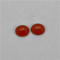 8.85cts Red Onyx Approx 12x10mm Oval Pack of 2