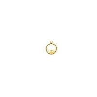Gold Plated 925 Sterling Silver Circle Pendant with 4mm Tube Setting