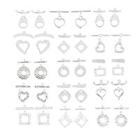 Silver Plated Base Metal 15 types of Toggle Clasp Bundle (Pack of 30) 2 Pcs each