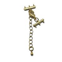 1x  18K GOLD plated STERLING SILVER CZ CRYSTAL 1-strand CONNECTOR CLASP G220 