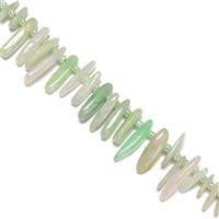 220cts Jadeite Long Nuggets Approx 9x5 to 18x4mm, 38cm Strand