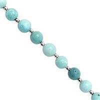 20cts Mexican Turquoise Smooth Rounds Approx 5 to 7mm, 10cm Strand With Spacers