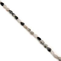 90cts Black Rutile Quartz Puffy Pears Approx 12x8mm, 38cm