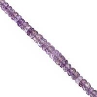42cts Rose De France Graduated Faceted Rondelle Approx 3x1 to 5.5x3mm, 32cm Strand
