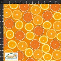 Peach On Earth Orange, Fruits & Food Fabric 0.5m