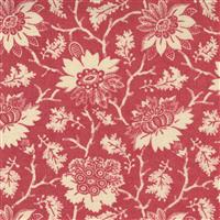 Moda La Vie Bohéme Carmen Floral Reproduction Damask Jacobean Antique French Red Fabric 0.5m