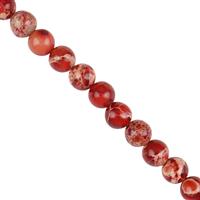 440ct Dyed Red Terra Jasper Plain Rounds Approx 8mm, 1m Strand