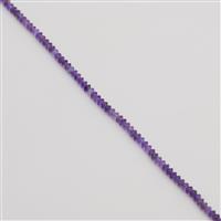 20cts Amethyst Faceted Saucers Approx 2x4mm, 38cm Strand