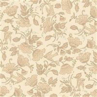 Ashton Collection Floral Stamp on Ivory Fabric 0.5m