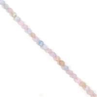 64cts Multi Beryl Diamond Cut Rounds Approx 6mm, 38cm Strand
