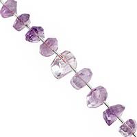 100cts Pink Amethyst Graduated Faceted Unusual Tumble Approx 10x5 to 16x9, 13cm Strand with Spacesr