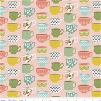 Katherine Lenius Tea With Bea Blush Tea Cup Fabric 0.5m