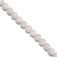 190 cts Type A White Jadeite Plain Rounds Approx 8mm 38cm Strand 