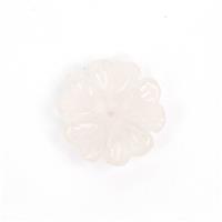 10cts Rose Quartz Carved Flower Bead Approx 20mm