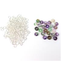 Jumpmania- 35cts Fluorite Donuts with Silver Plated Copper Open Jump Rings