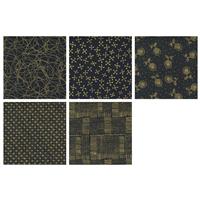 Moda Whispers Metallic Black & Gold Fabric Bundle 5 x 0.5m