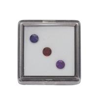 0.95cts Amethyst, Blue Sapphire & Red Garnet Round Approx 4mm (pack of 3) 