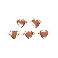 Rose Gold Plated Base Metal Heart Connectors, 6mm (5pk)