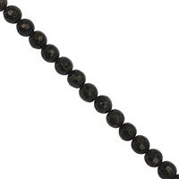 25cts Black Jet Faceted Round Approx 5mm, 20cm Strand
