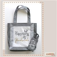 Amber Makes Charcoal Framed Tote Kit, Instructions & Fabric Panel