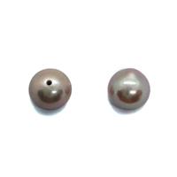 Natural Lavender Freshwater Cultured Button Pearls Approx 9-9.5mm, 1 Pair