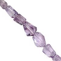 90cts Rose De France Amethyst Faceted Tumble Approx 9x8.5 to 20x15mm, 9cm Strand