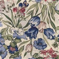 Country Floral Blue Flowers on Cream Fabric 0.5m Exclusive